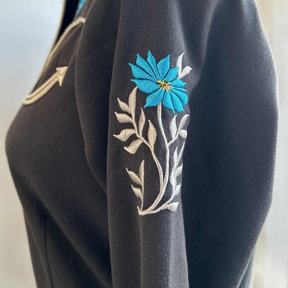 Vintage Roper Espresso Embroidered Floral Western Snap Shirt with Piping – US S - Picture 11 of 14